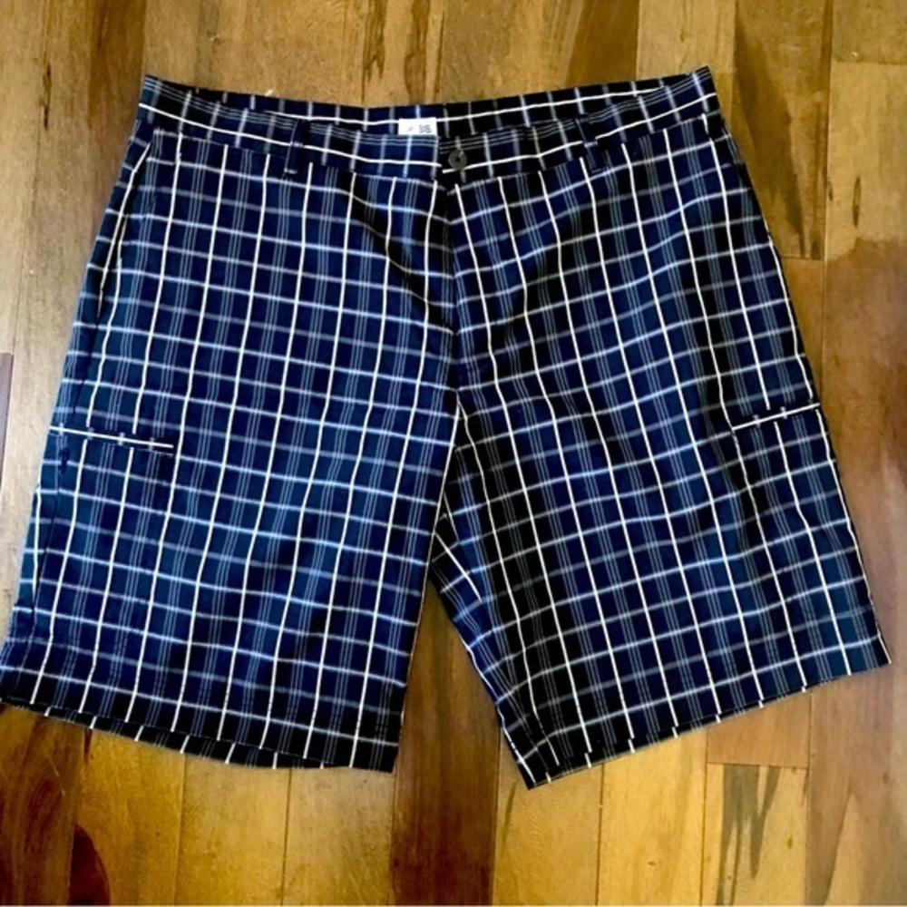 Adidas Black‎ Windowpane Shorts 40 EEUC